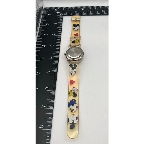Vintage Disney Mickey Minnie Mouse Watch 27mm Flip Up Cover New Battery - Picture 11 of 16